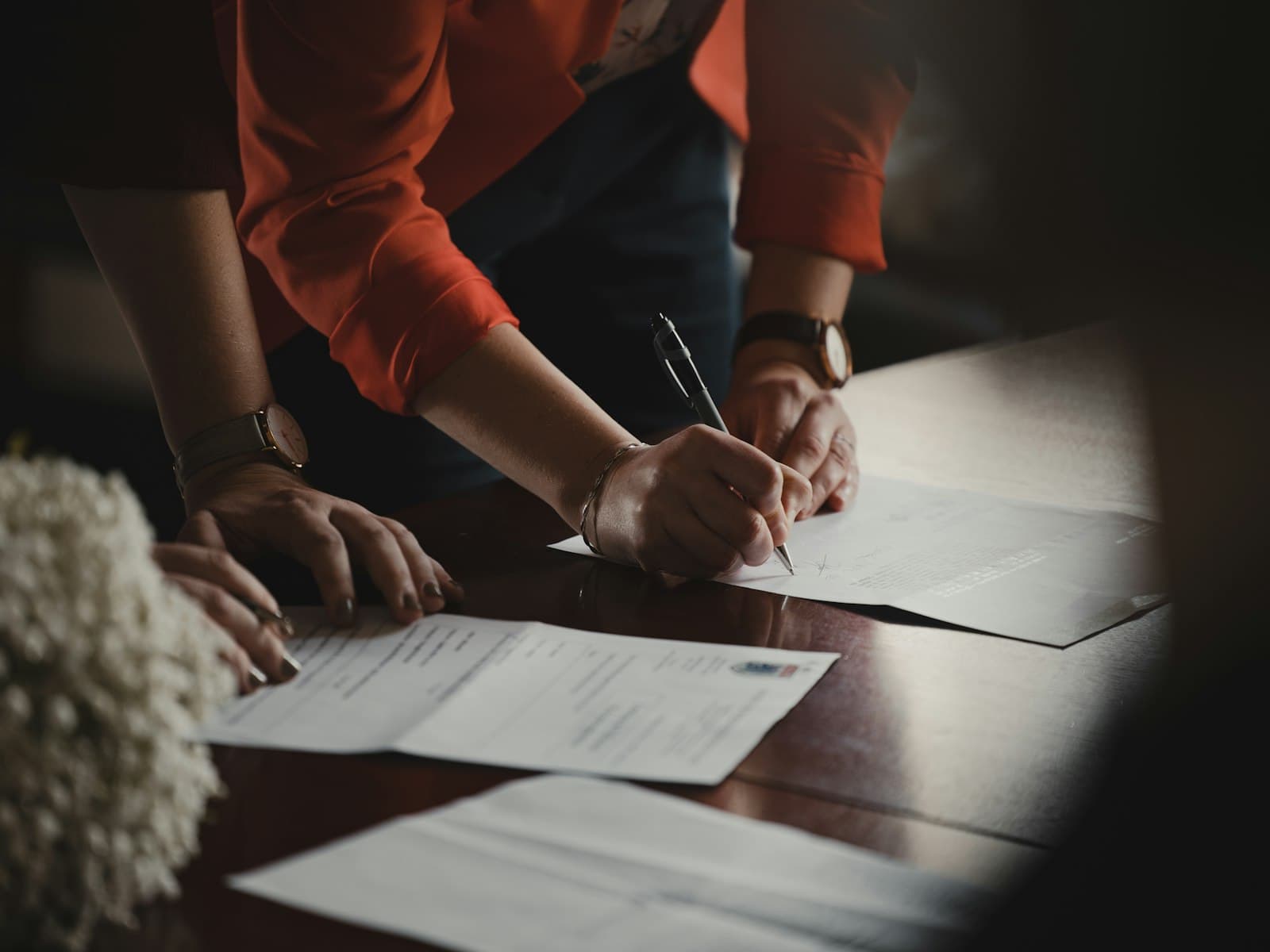 Attorney reviewing a signed case file
